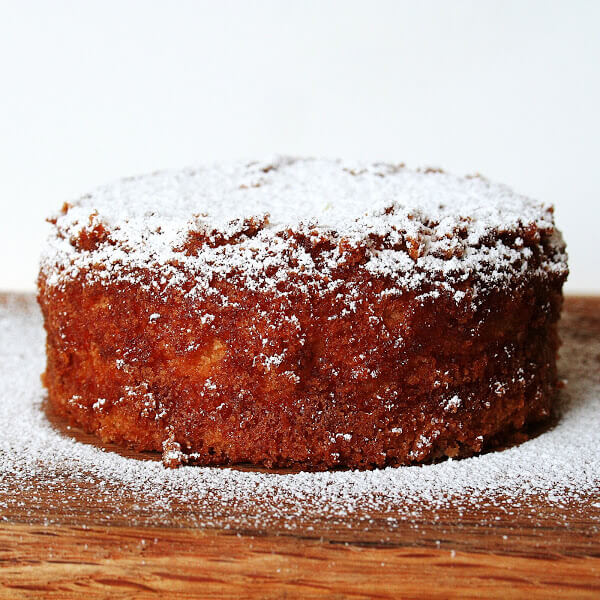 A just-baked orange and olive oil cake. 