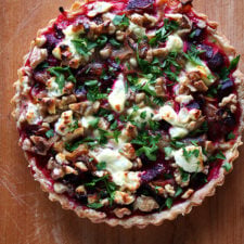 Beet, Goat Cheese and Walnut Tart