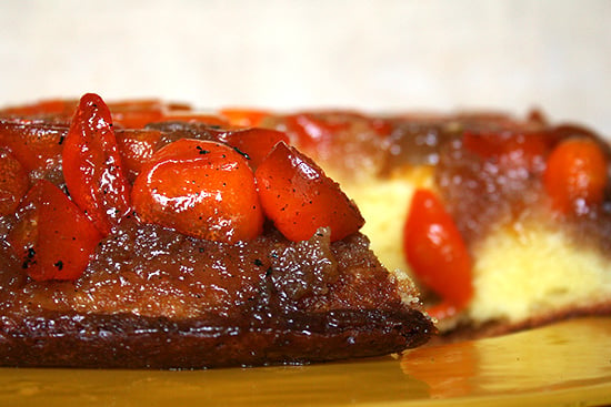 Kumquat Upside Down Cake (side view)