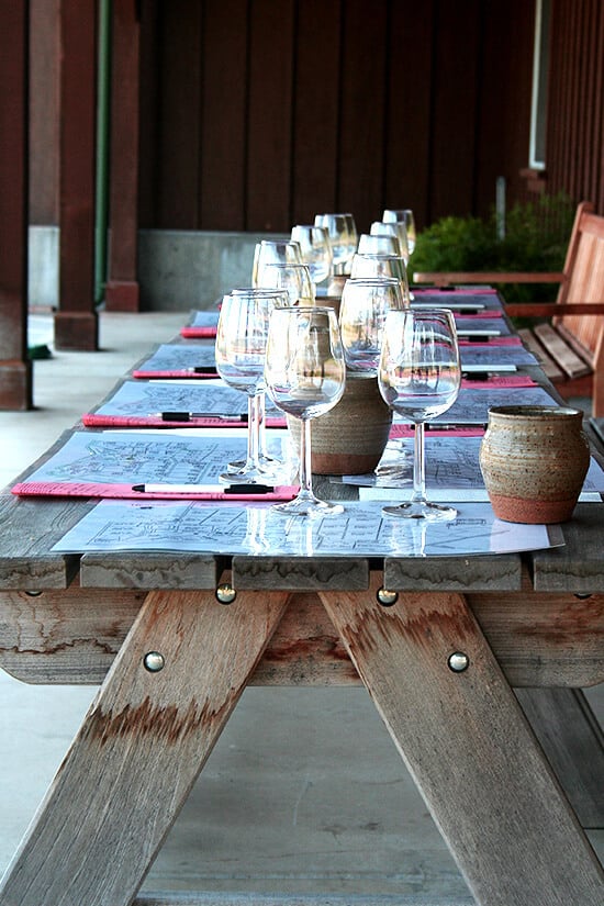 Tasting Table at Hendry's Vineyard