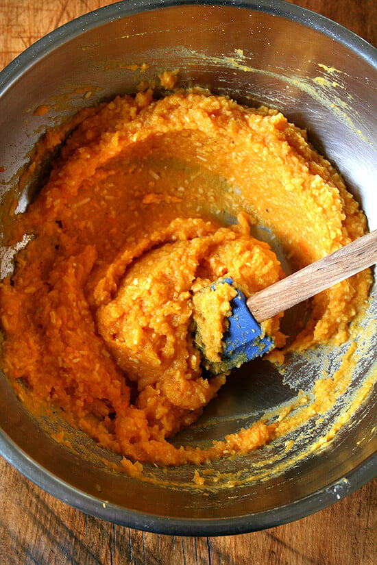 mixing gnocchi dough