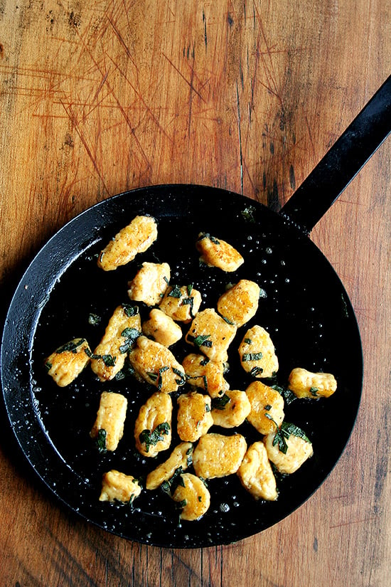 Lidia Bastianich's recipe for homemade butternut squash gnocchi, made from potatoes and butternut squash, is delectable and deeply satisfying! // alexandracooks.com
