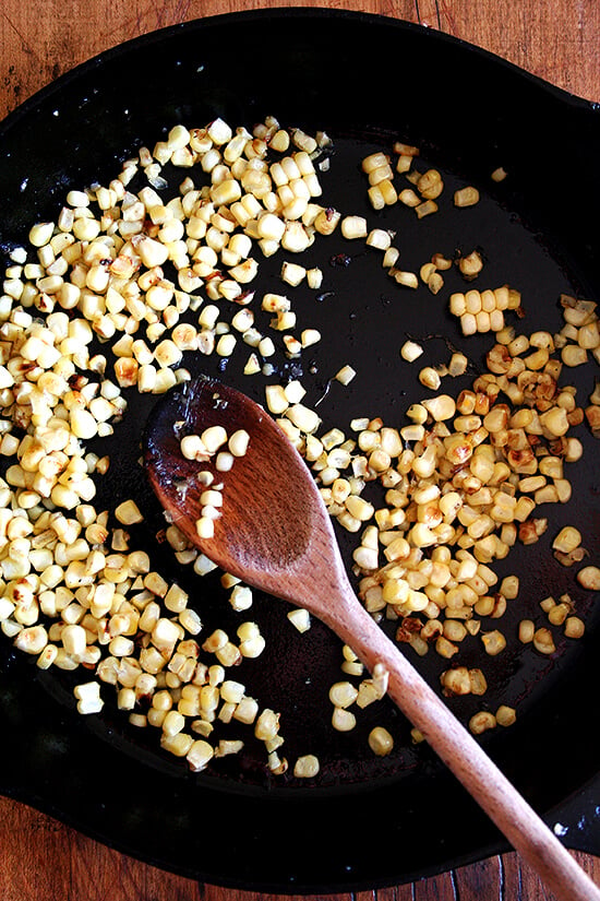 A simple way to spruce up a salad — add sauteed corn. // alexandracooks.com