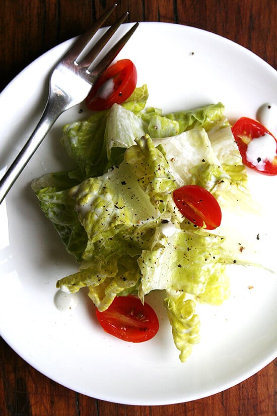 Who knew making blue cheese dressing from scratch was so easy? Quickly blitz buttermilk, sour cream, sherry vinegar and crumbly aged blue cheese in the blender and ta-da you'll have delectable homemade blue cheese dressing before your eyes. // alexandracooks.com