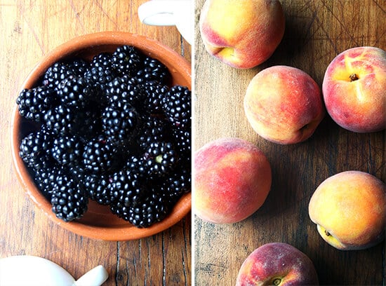 Blackberries and Peaches from my CSA