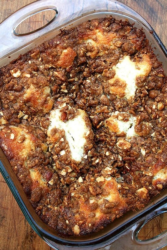 Inspired by the Pioneer Woman's recipe, this classic coffee cake recipe is a keeper. With a cup of black coffee, this treat will make for a special morning. // alexandracooks.com