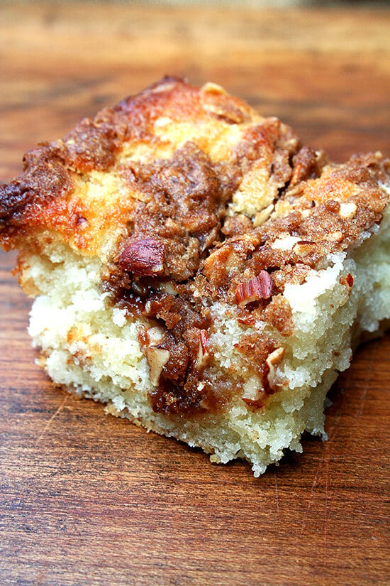 slice of quintessential coffee cake