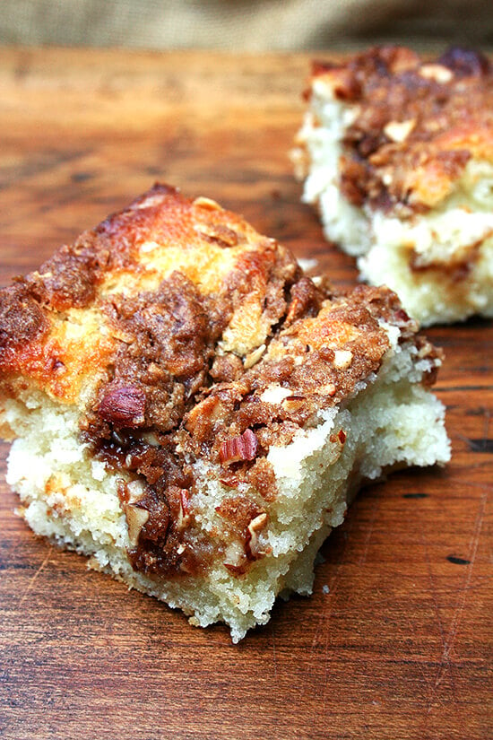 Inspired by the Pioneer Woman's recipe, this classic coffee cake recipe is a keeper. With a cup of black coffee, this treat will make for a special morning. // alexandracooks.com