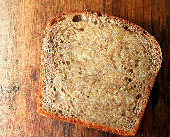 toasted and buttered bread...so yummy