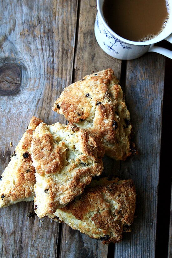 Made with buttermilk, these currant scones, a Tartine Bakery recipe, are a perfect way to start a chilly fall day. // alexandracooks.com