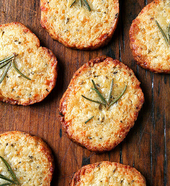 rosemary-parmesan crackers