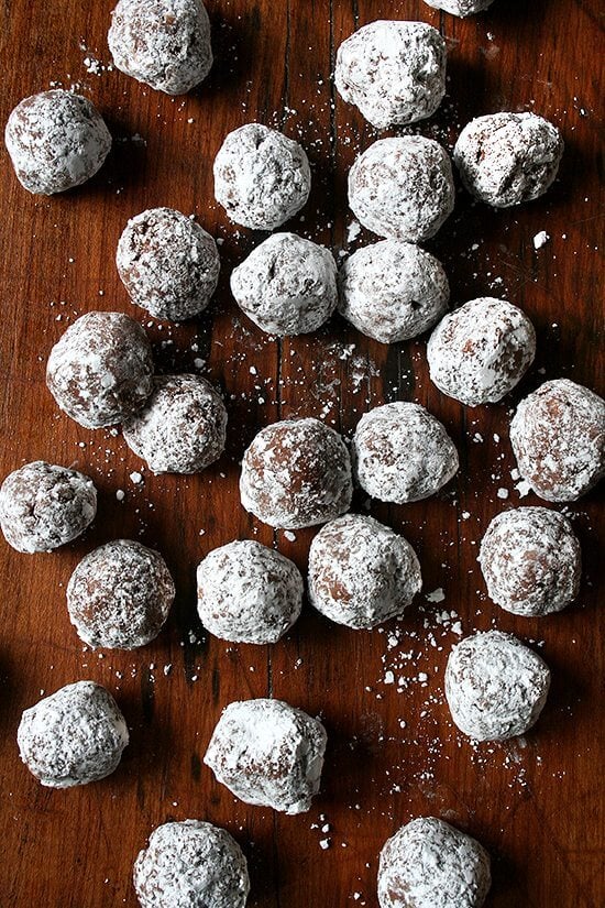 a board of rum balls