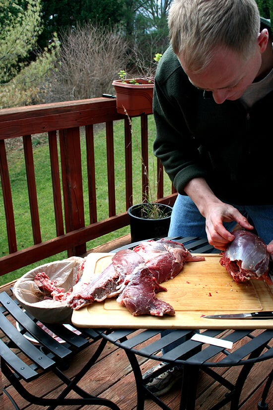 Ben, carving up a deer