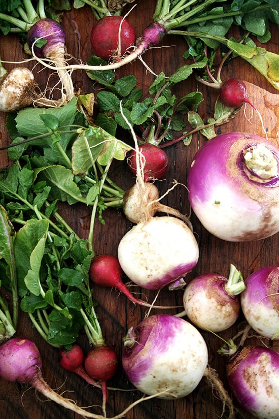 radishes and turnips