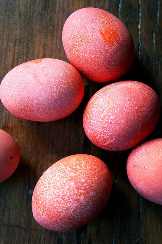 red eggs, dyed for Greek Easter Sunday