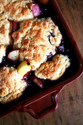 peach-blueberry cobbler