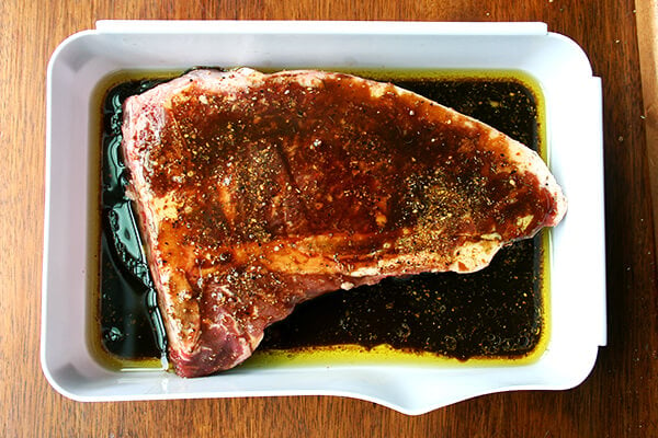 This steak marinade — equal parts Worcestershire sauce and olive oil combined with a healthy sprinkling of lemon pepper — is a good one to have on hand this time of year. What's more, it produces just about the best tasting leftovers, though I can't promise there will be any. // alexandracooks.com