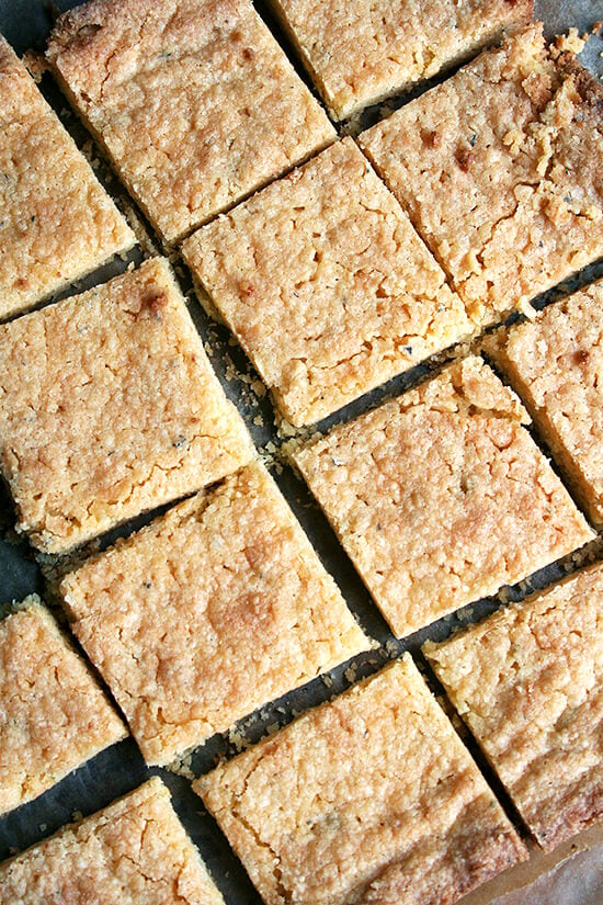 This shortbread continues to be one of my favorite foods on the planet. This variation, made with lemon zest and lemon juice, is perfect for spring and could be made gluten-free with C4C flour or your favorite gluten-free mix. // alexandracooks.com