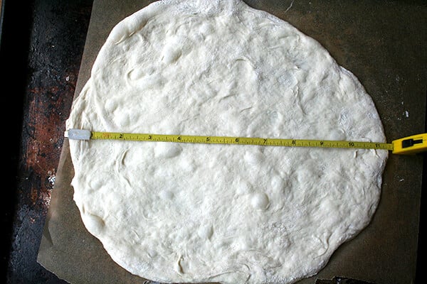 dough with tape measure