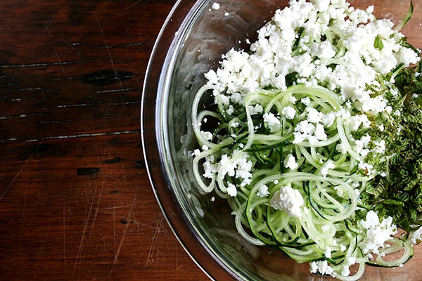 cucumber, feta and mint salad