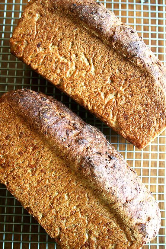 This no-knead oatmeal bread is a cinch to prepare — true to the title, no kneading is involved — and the bread, chewy in texture and slightly sweet, is just straight-up delicious, a treat to have on hand. // alexandracooks.com