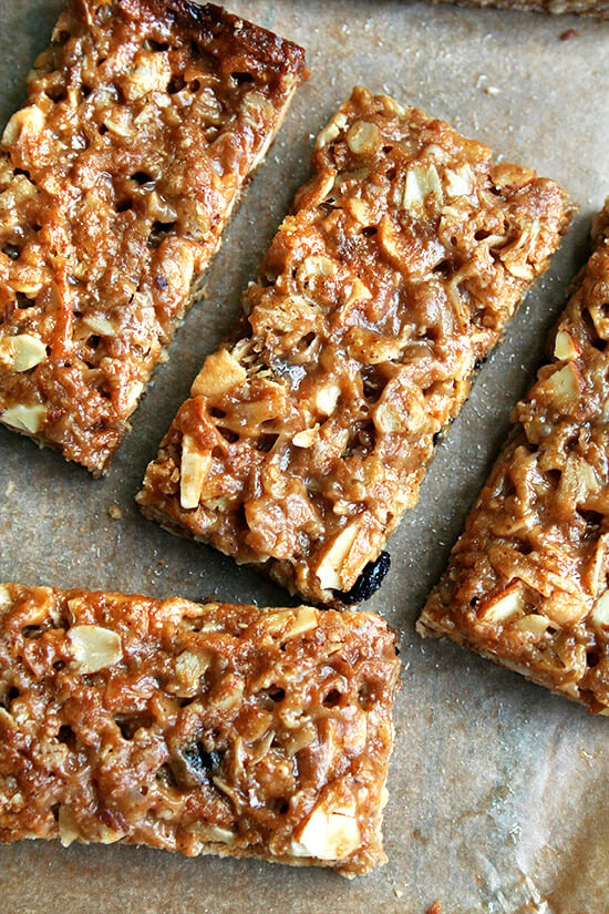 Many experimentations with various recipes have led to this granola bar formula, which yields a chewy, not-too-sweet bar that can be stored at room temperature in ziplock bags. // alexandracooks.com