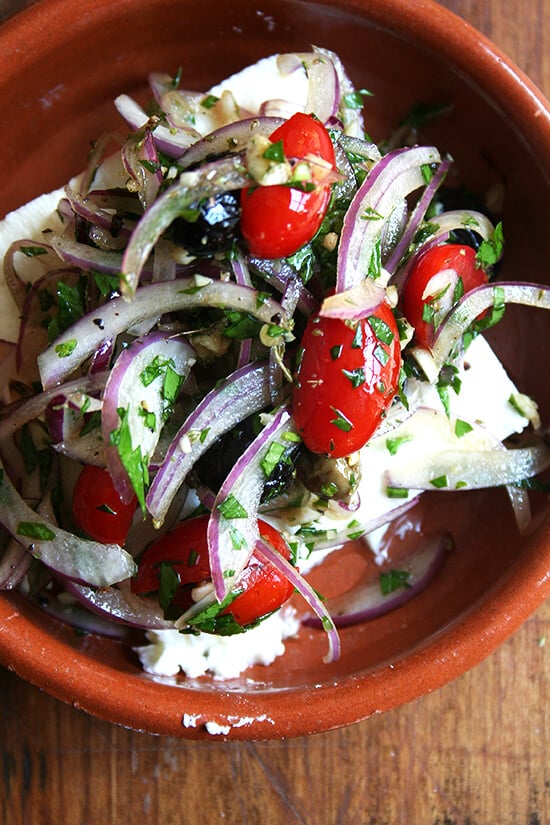 feta, ready for the oven