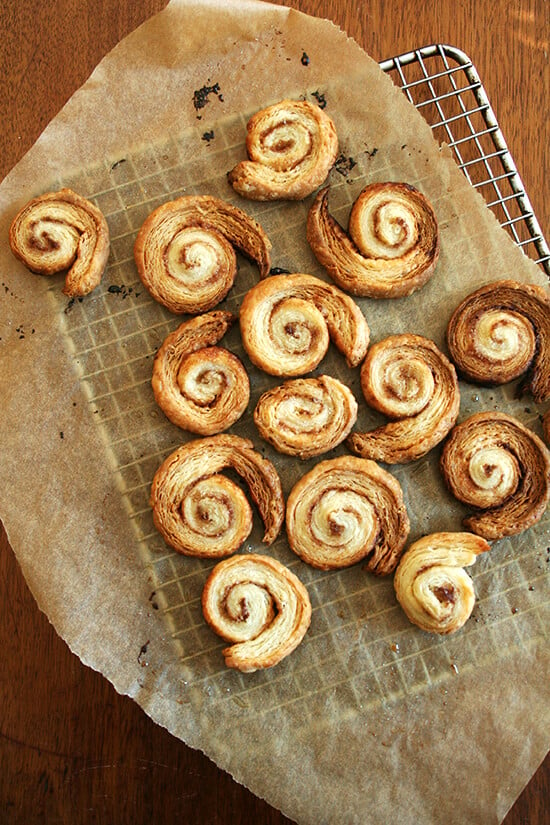 cinnamon snails, made with leftover dough
