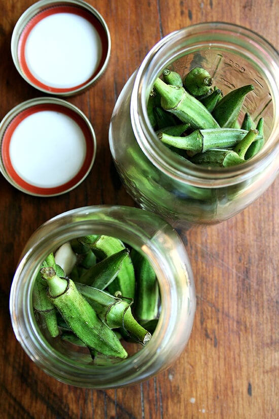 okra in ball jars