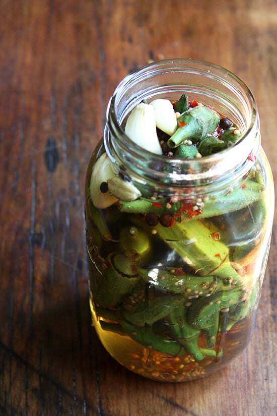 okra, pickling