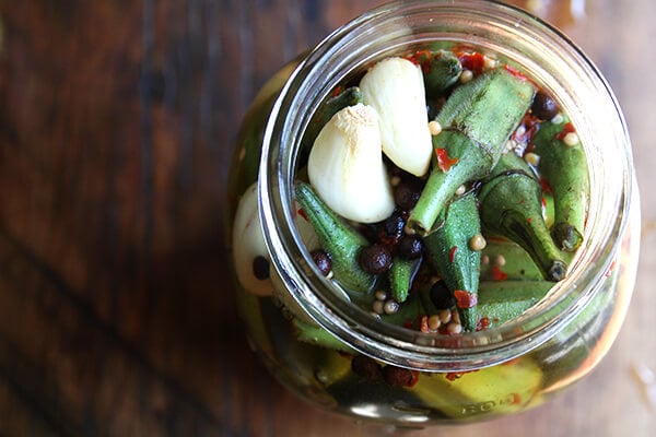 pickled okra, just jarred