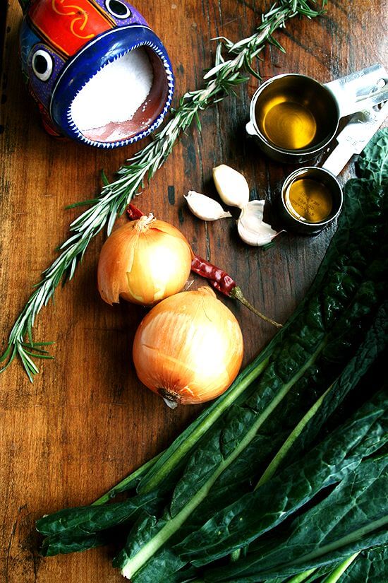 slow-cooked kale ingredients