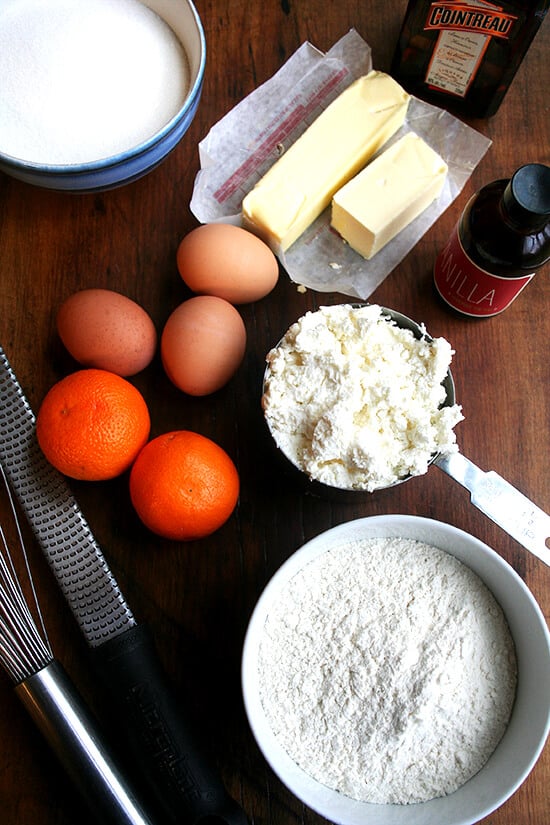 ingredients for orange-ricotta loaf