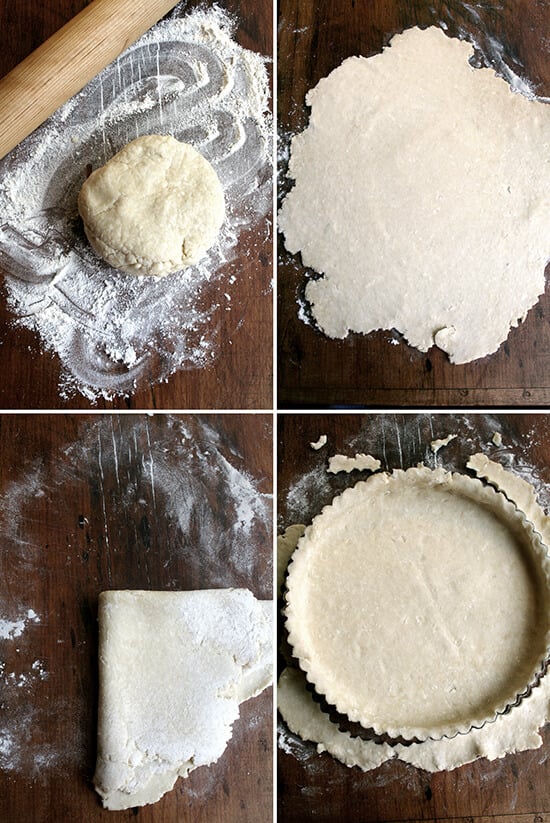 rolling out tart dough