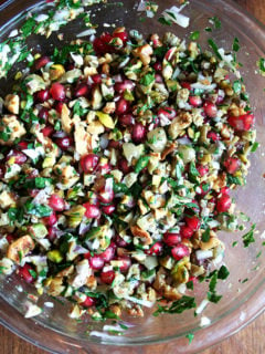 This pomegranate salad recipe comes from the book Turquoise by Greg and Lucy Malouf, which my aunt introduced to the family last winter when she served this stunning salad at a dinner party. The myriad textures and sweet-salty-hot dressing make this salad irresistible. // alexandracooks.com