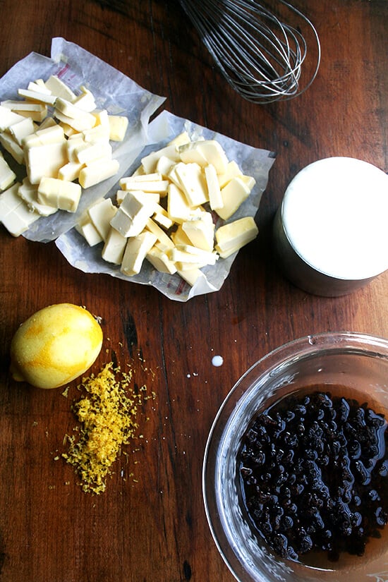 Tartine's currant scone ingredients