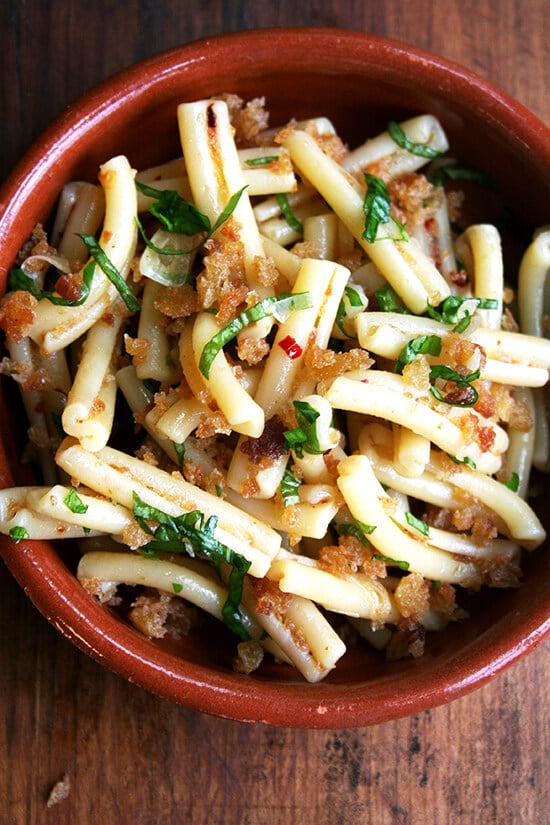 Just when you think you have nothing to serve for dinner, toasted breadcrumbs along with a few pantry items — garlic, crushed red pepper flakes and anchovies — come to the rescue, working together to produce an unbelievably tasty dinner. This is pantry cooking at its finest — quick, easy, delicious. // alexandracooks.com