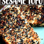 A platter of sesame crusted tofu.