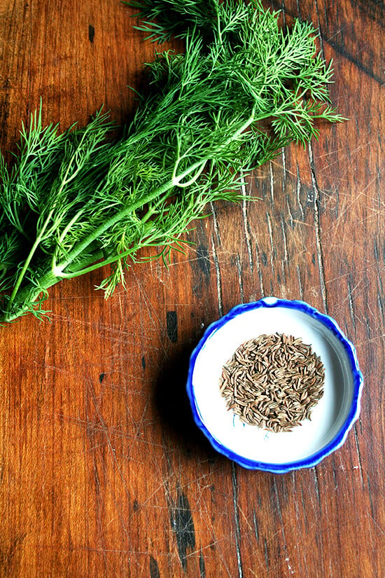 dill and caraway seeds