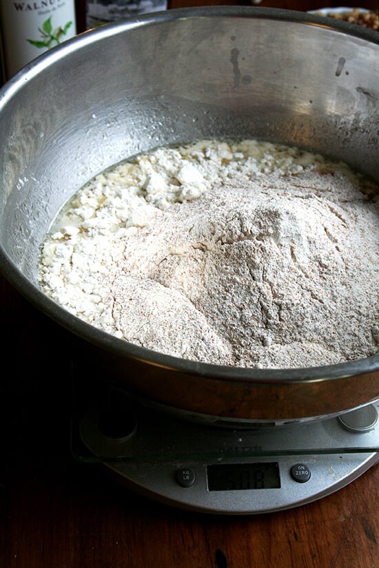 adding ingredients to the sponge