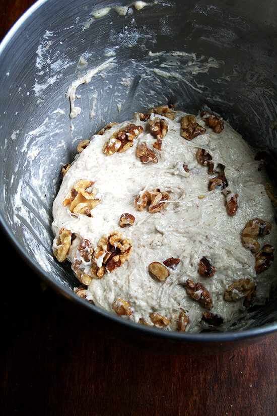 walnuts added to the dough