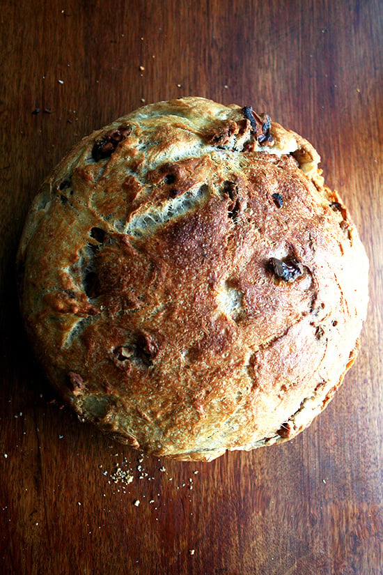 just-baked walnut bread