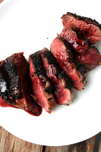 seared duck breast with port wine reduction