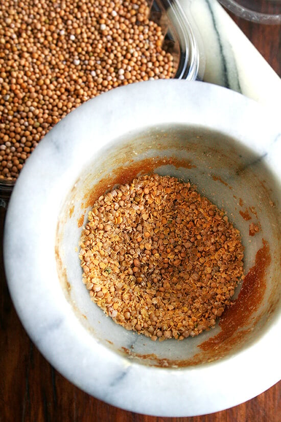 crushed mustard seeds