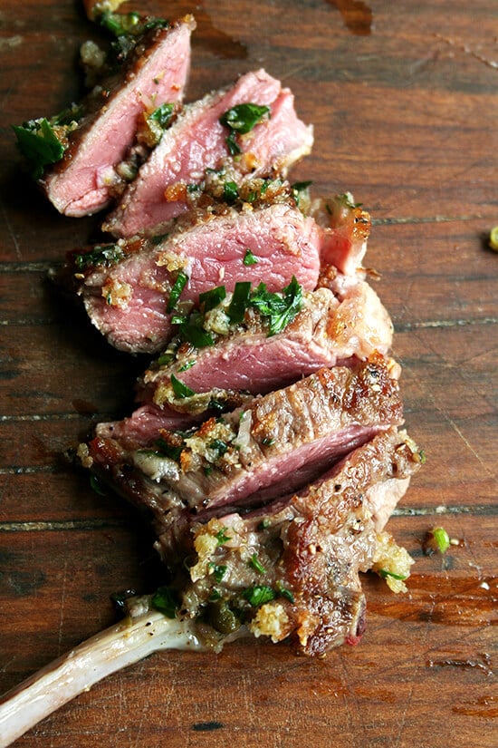 Made with shallots, bread crumbs, olive oil, capers, anchovies, parsley and thyme, this bread crumb salsa could be served with anything from pan-seared lamb chops to grilled steak. Yum. // alexandracooks.com