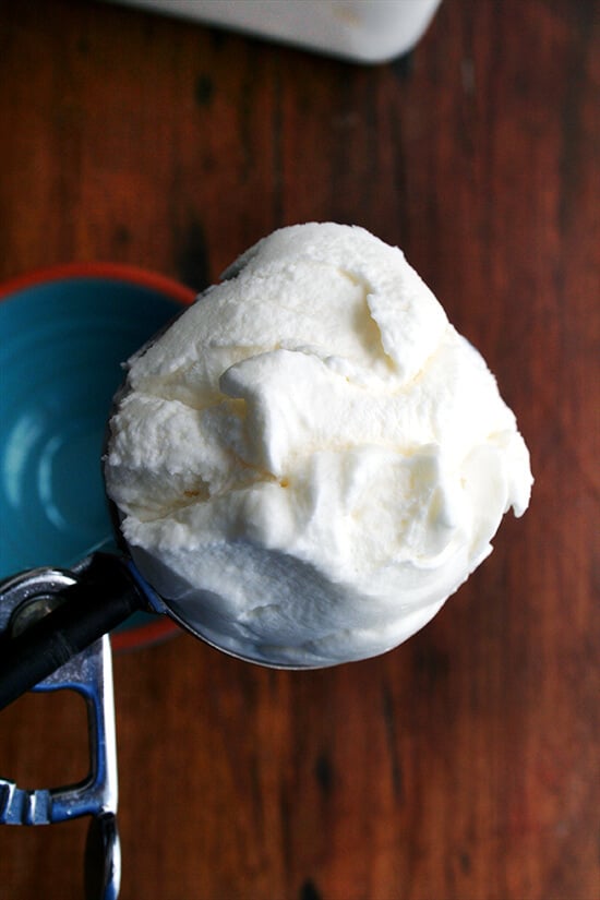 scoop of mascarpone sorbet