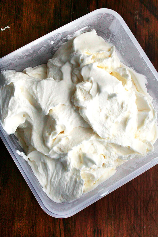 tub of mascarpone sorbet