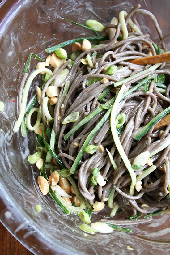 soba noodles with peanut dressing