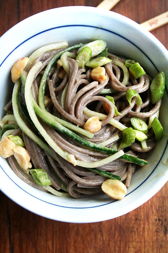 soba noodles with peanut dressing