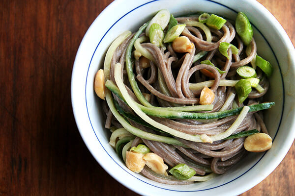 soba noodles with peanut dressing
